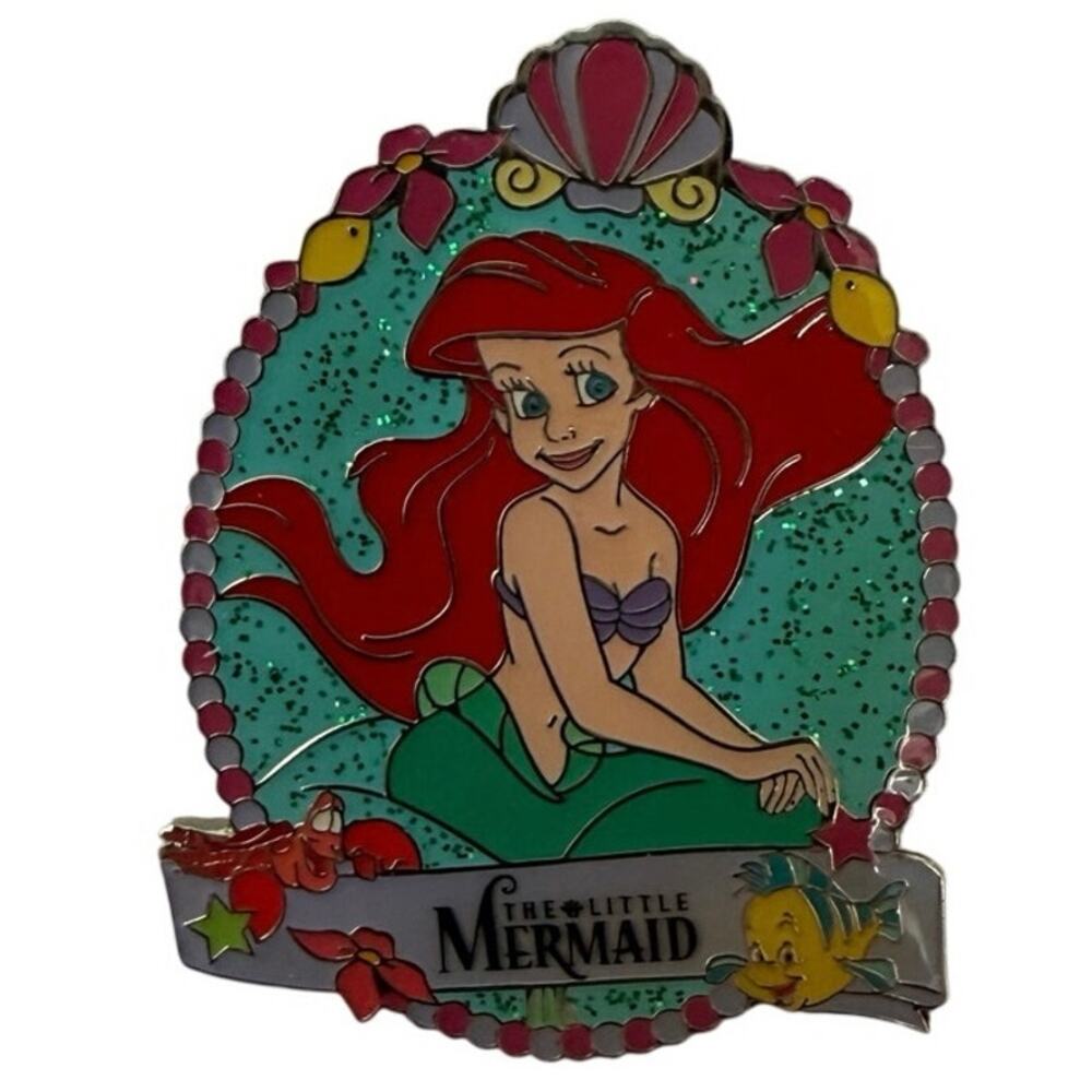 UK Disney Store Little Mermaid Ariel Name Sash Disney Pin glitter vintage